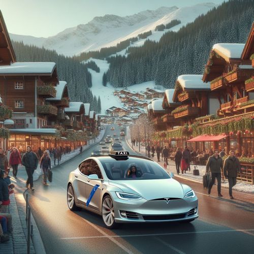 Sedan Taxi Les 3 Vallées Illustration