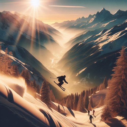 Ski Slope Les 3 Vallées Illustration